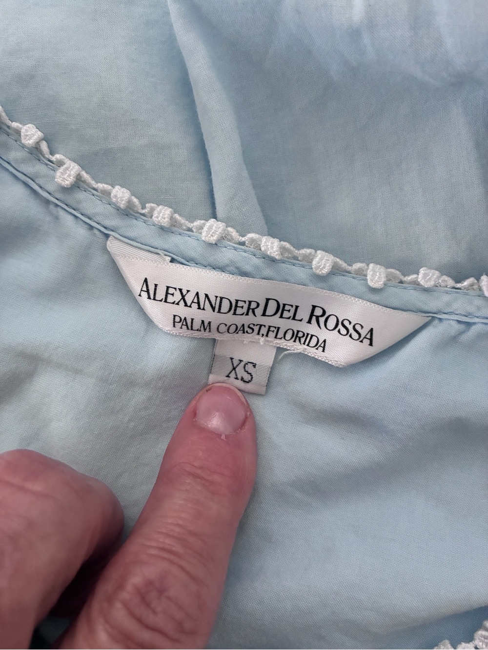 Alexander Del Rossi Light Blue Sleeveless Button Cotton Nightgown - Picture 2 of 9